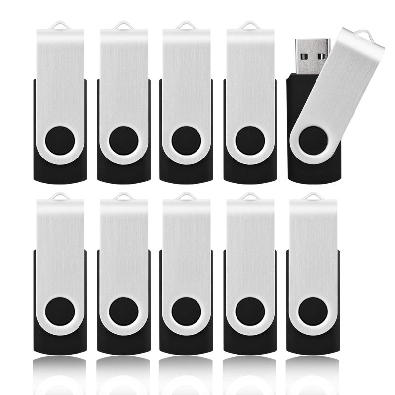 KOOTION 20pcs 1GB USB Flash Drives Bulk Flash Drives 1G Memory Stick Swivel Thumb Drives 2.0, Black, 20 Pack - Image 2